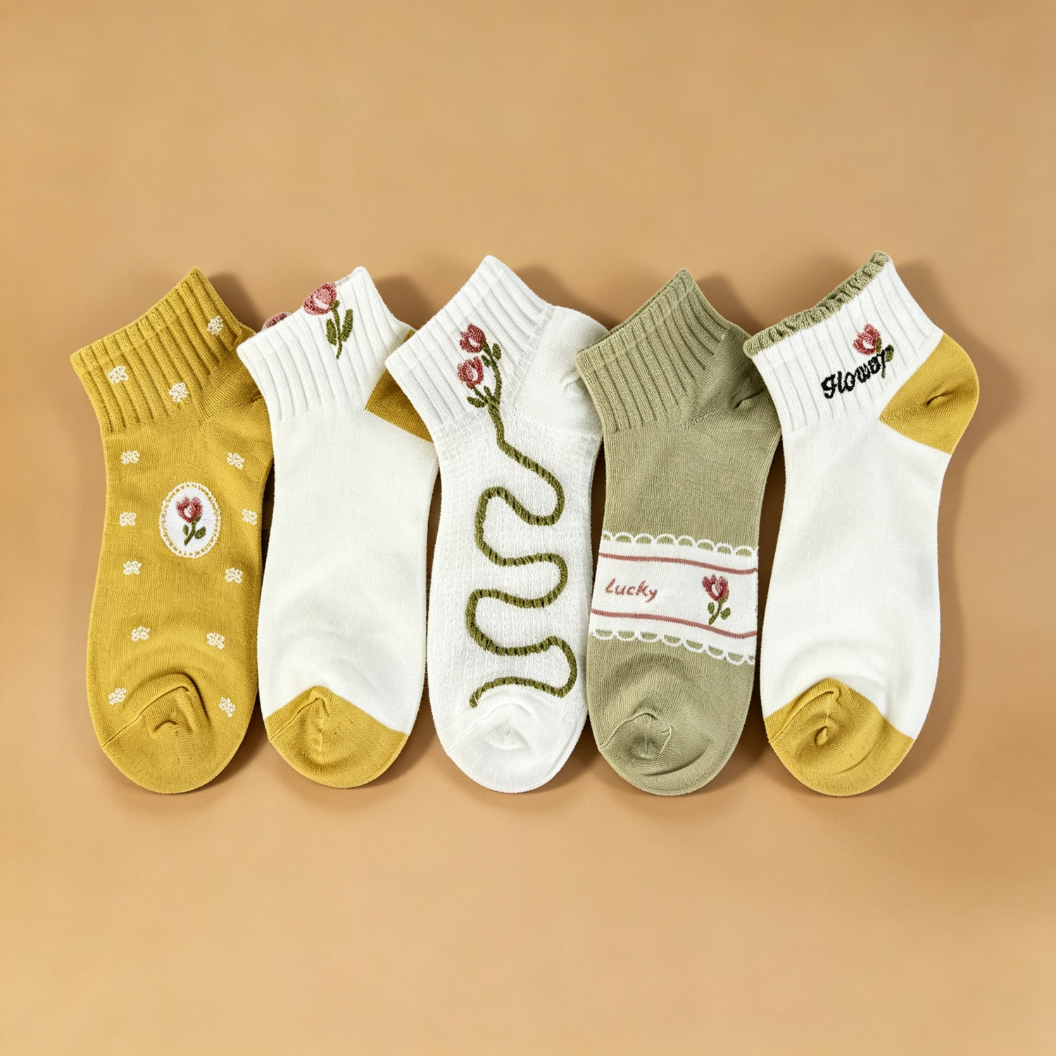 Women's 3D Jacquard Ankle Socks