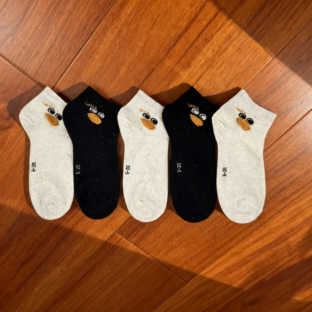 Xuancozy Women's Speckled Ankle Socks (5 Pairs) - Comfortable Daily Wear