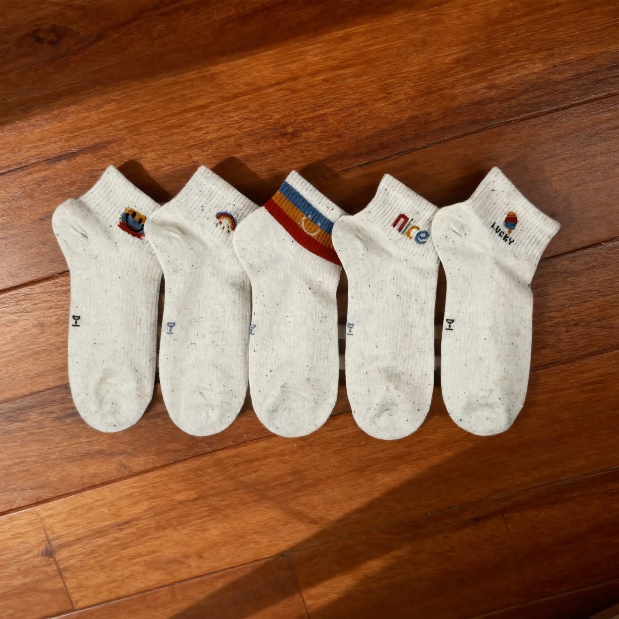 Xuancozy Women's Speckled Ankle Socks (5 Pairs) - Comfortable Daily Wear