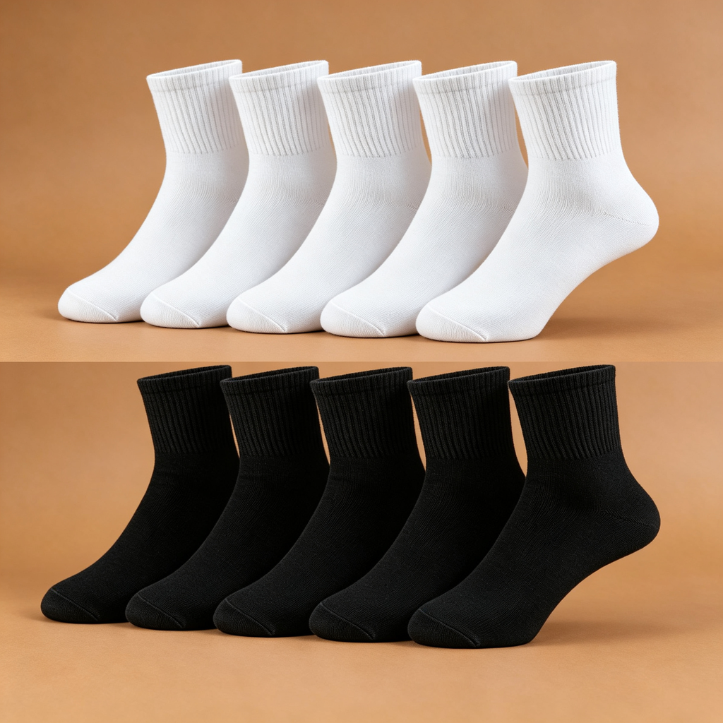 Xuancozy Women's White/Black Quarter Socks(10 pairs)-Comfortable Daily Wear
