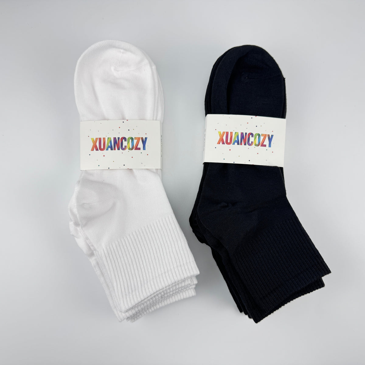 Pick Your Style-Women's Ribbed Quarter Socks(10 pairs)-Comfortable Daily Wear-White/Black/Gray available