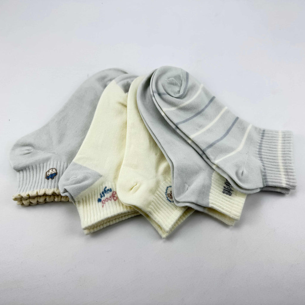 Xuancozy Women's Pastel Ankle Socks(5 Pairs)-Comfortable Daily Wear