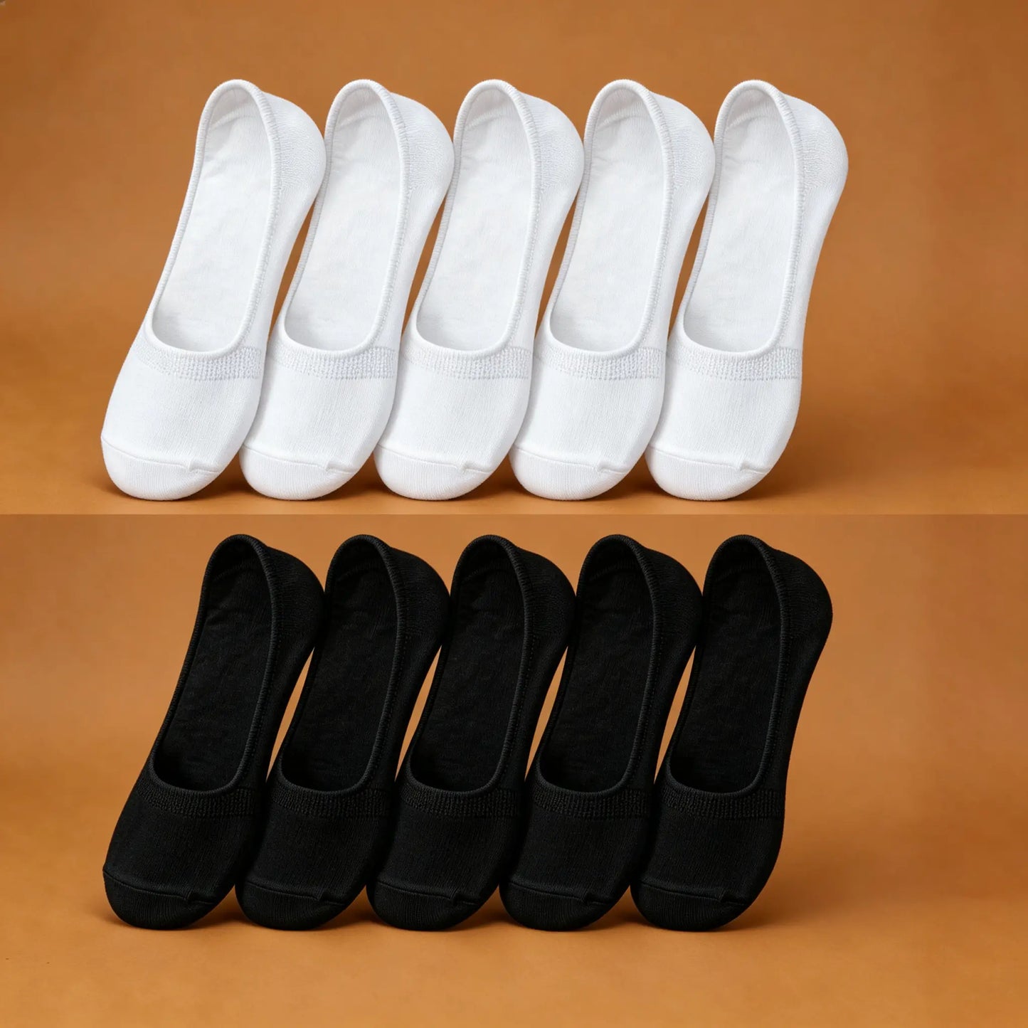 Xuancozy Women's White/Black No Show Socks(10 pairs)-Comfortable Daily Wear