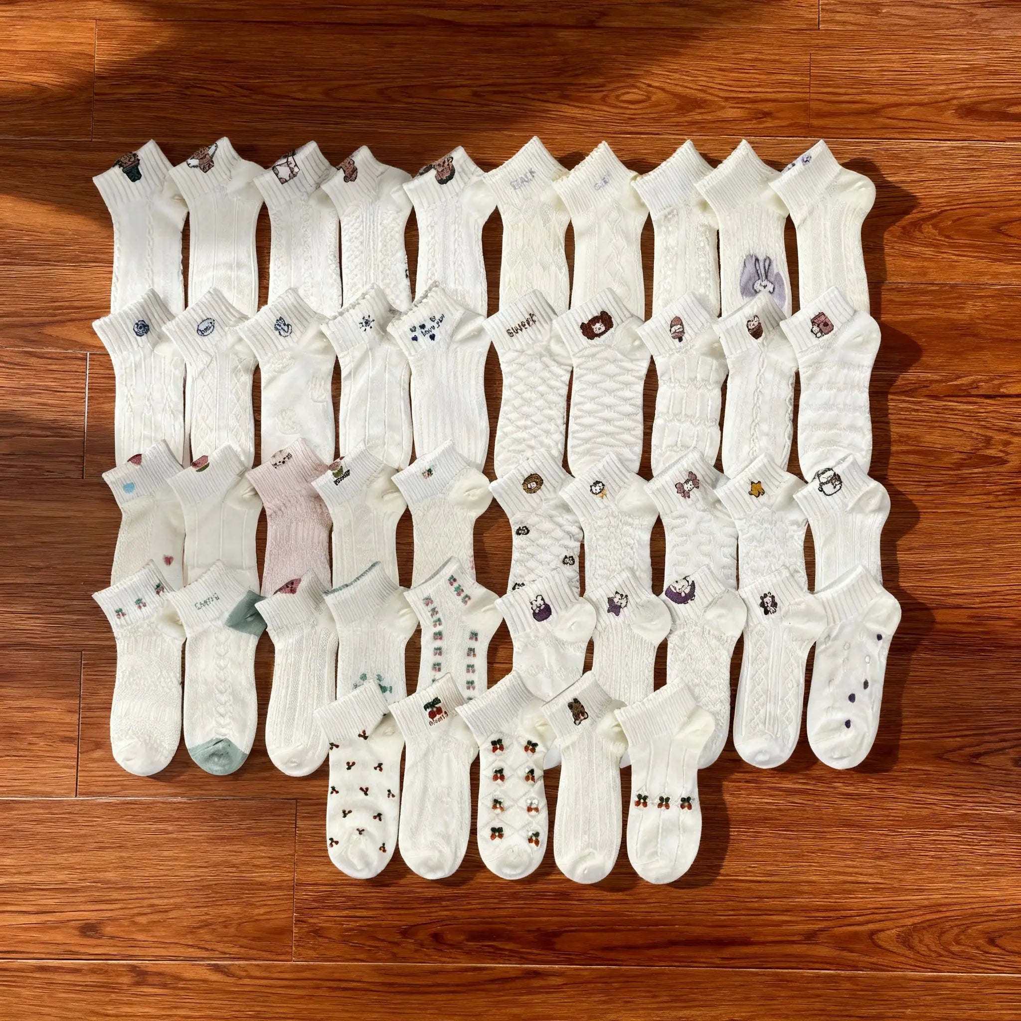 Xuancozy Women's 3D Jacquard Ankle Socks(5 Pairs)-Comfortable Daily Wear
