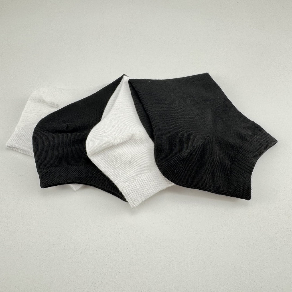 Xuancozy Women's White/Black Low Ankle Socks(10 pairs)-Comfortable Daily Wear