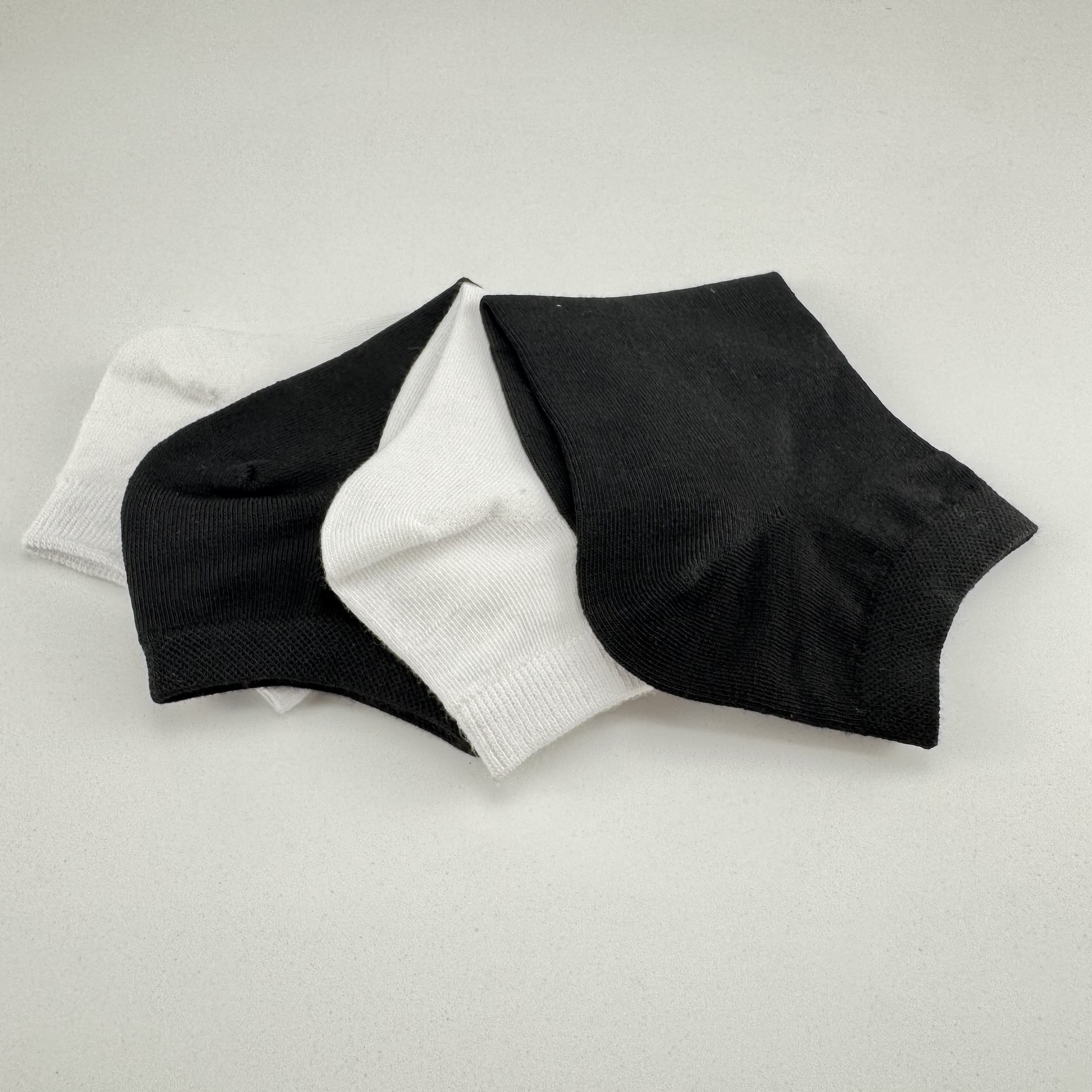 Xuancozy Women's White/Black Low Ankle Socks(10 pairs)-Comfortable Daily Wear