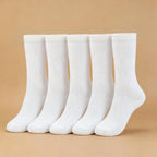 Xuancozy Women's White/Black Crew Socks(10 pairs)-Comfortable Daily Wear