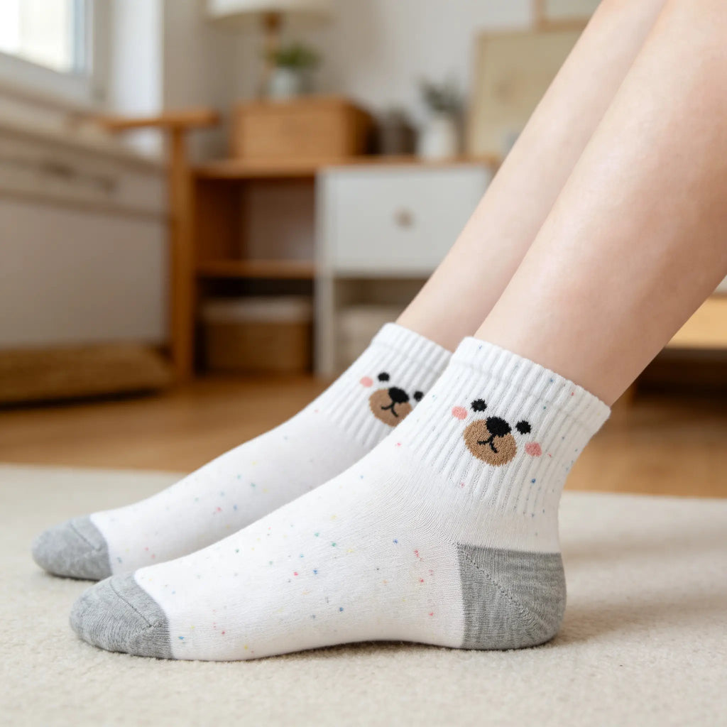 Xuancozy Women's Speckled Ankle Socks (5 Pairs) - Comfortable Daily Wear