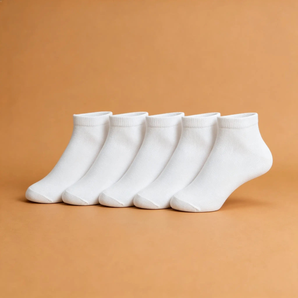 Xuancozy Women's White/Black Low Ankle Socks(10 pairs)-Comfortable Daily Wear