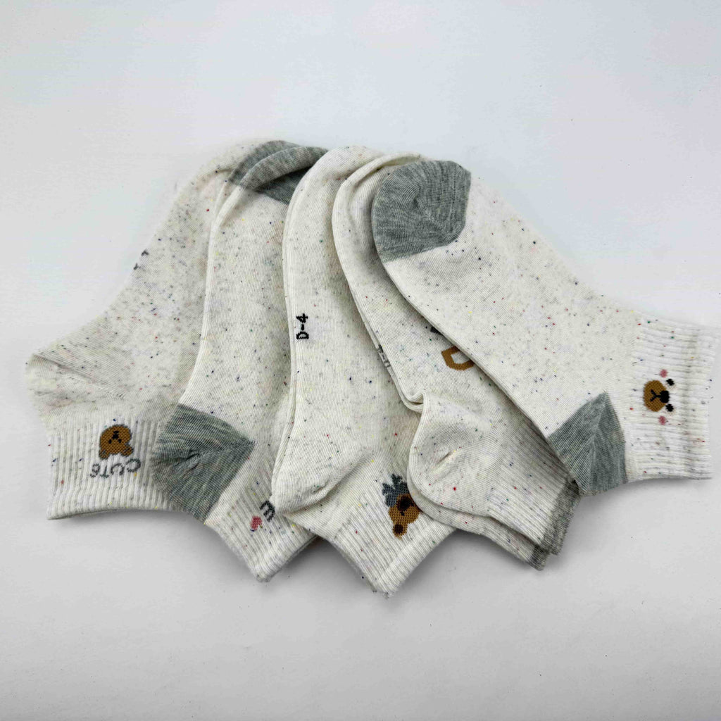 Xuancozy Women's Speckled Ankle Socks (5 Pairs) - Comfortable Daily Wear