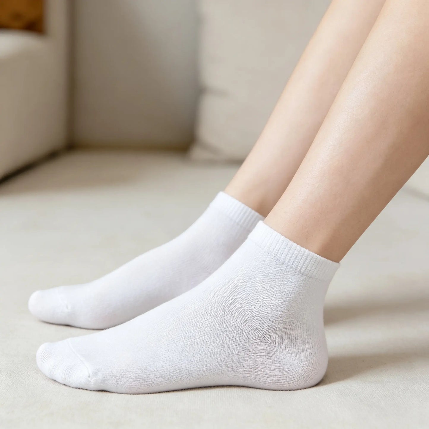 Xuancozy Women's White/Black Low Ankle Socks(10 pairs)-Comfortable Daily Wear