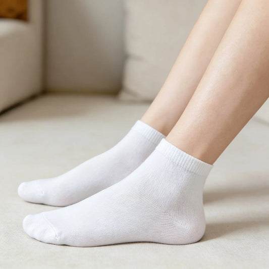 Xuancozy Women's White/Black Low Ankle Socks(10 pairs)-Comfortable Daily Wear