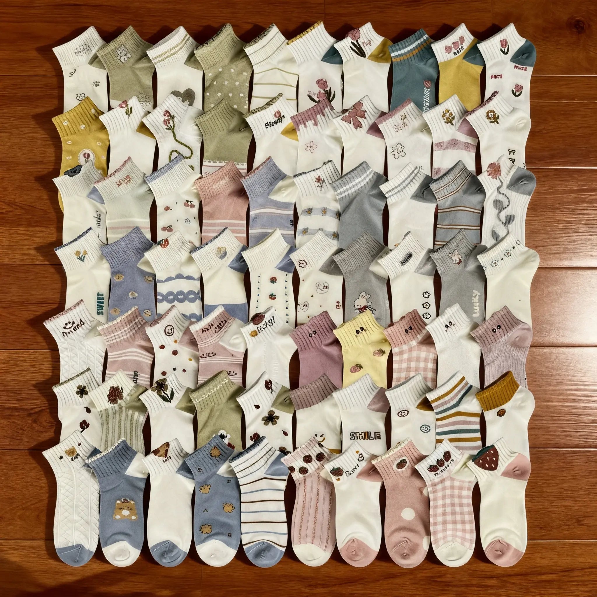Xuancozy Women's Multicolor Ankle Socks(5 Pairs)-Comfortable Daily Wear
