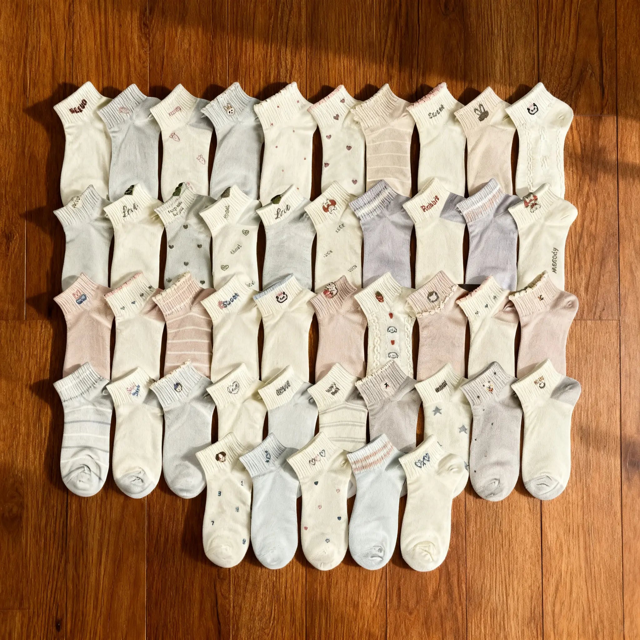 Xuancozy Women's Pastel Ankle Socks(5 Pairs)-Comfortable Daily Wear