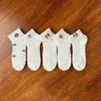 Xuancozy Women's 3D Jacquard Ankle Socks(5 Pairs)-Comfortable Daily Wear