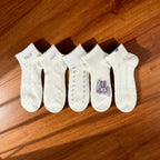 Xuancozy Women's 3D Jacquard Ankle Socks(5 Pairs)-Comfortable Daily Wear
