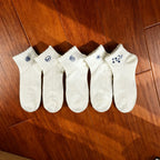Xuancozy Women's 3D Jacquard Ankle Socks(5 Pairs)-Comfortable Daily Wear