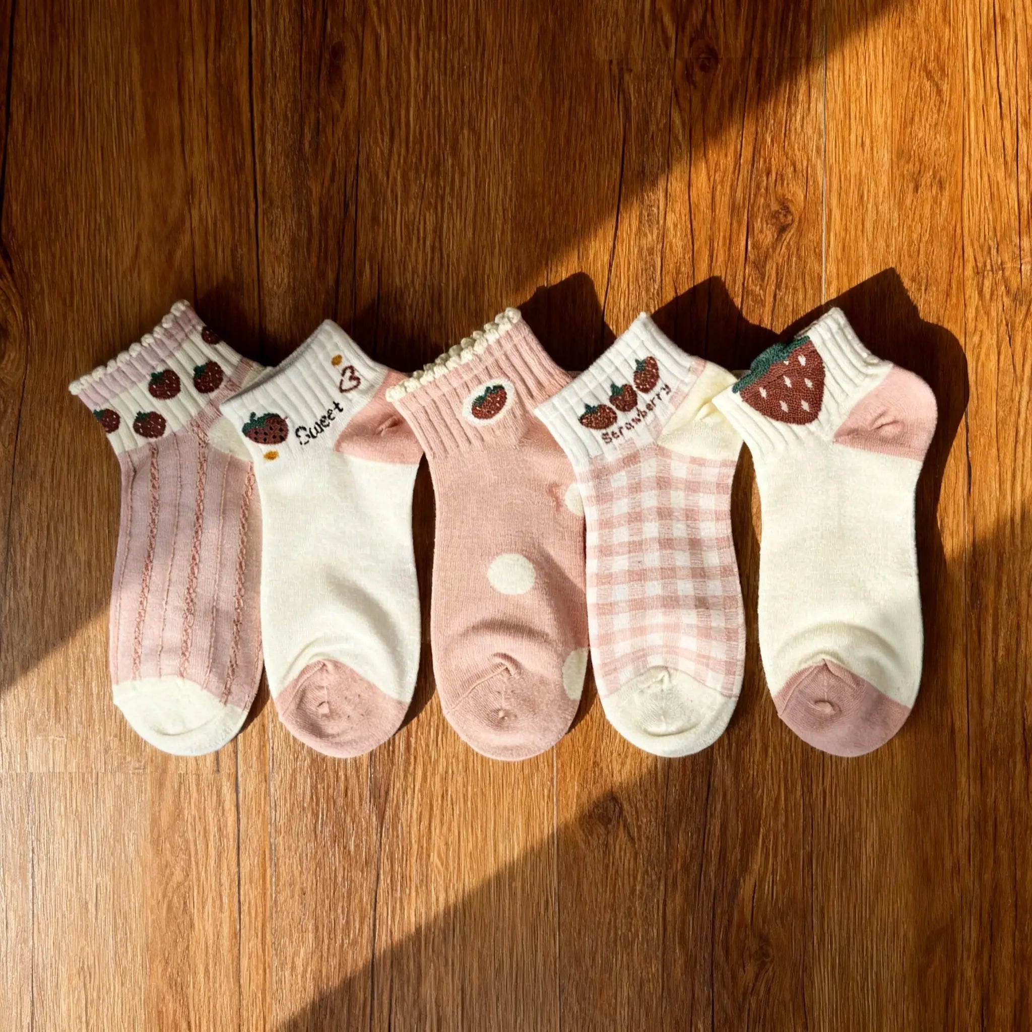 Xuancozy Women's Multicolor Ankle Socks(5 Pairs)-Comfortable Daily Wear