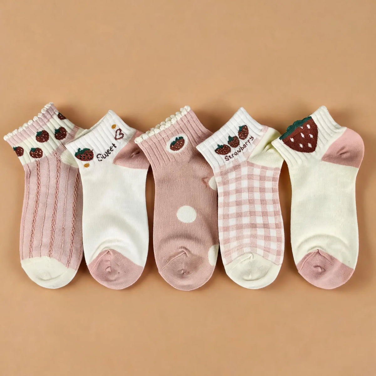 Pick Your Style-Women's Multicolor Ankle Socks(5 Pairs)-Comfortable Daily Wear-14 Designs Available