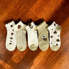 Xuancozy Women's Multicolor Ankle Socks(5 Pairs)-Comfortable Daily Wear