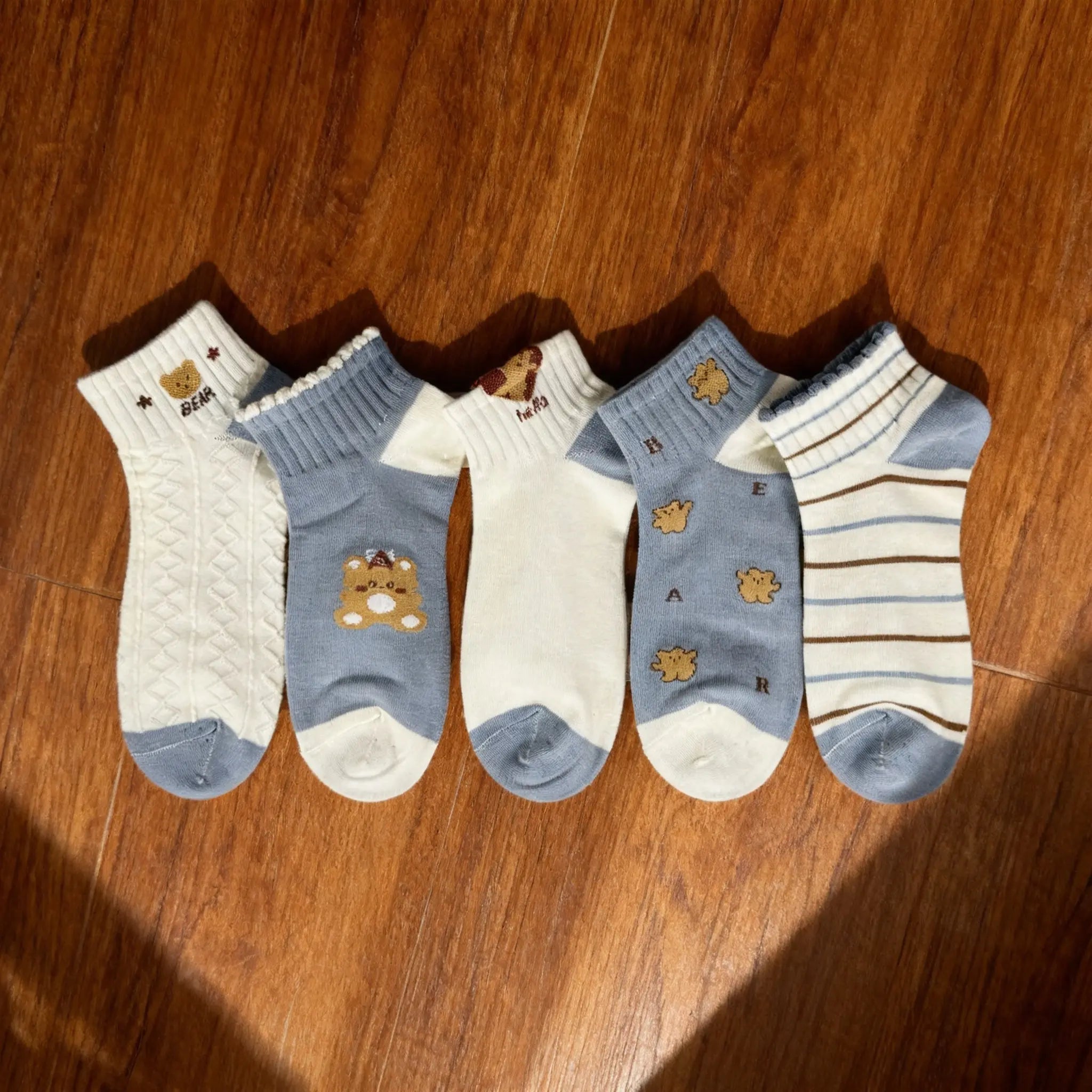 Xuancozy Women's Multicolor Ankle Socks(5 Pairs)-Comfortable Daily Wear
