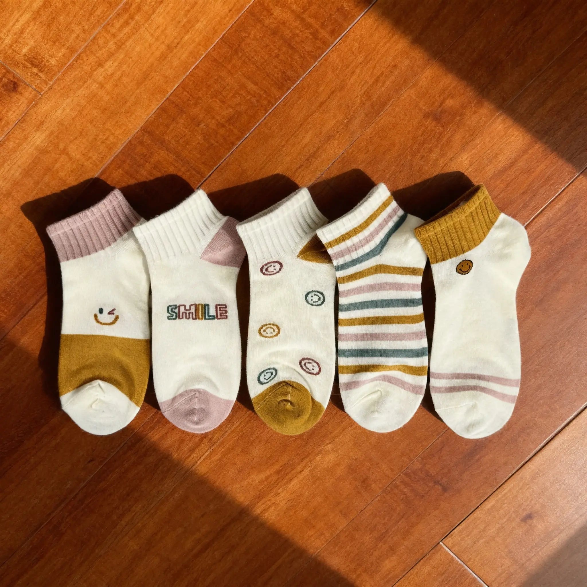 Xuancozy Women's Multicolor Ankle Socks(5 Pairs)-Comfortable Daily Wear