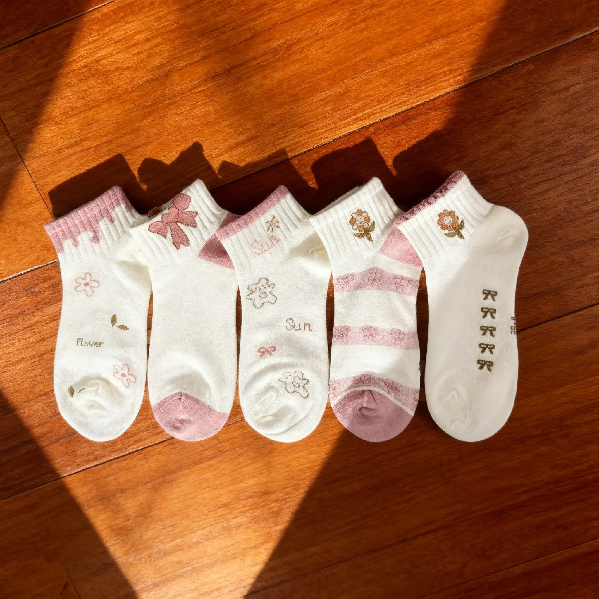 Xuancozy Women's Multicolor Ankle Socks(5 Pairs)-Comfortable Daily Wear