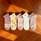 Xuancozy Women's Multicolor Ankle Socks(5 Pairs)-Comfortable Daily Wear