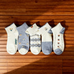 Xuancozy Women's Multicolor Ankle Socks(5 Pairs)-Comfortable Daily Wear