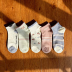 Xuancozy Women's Multicolor Ankle Socks(5 Pairs)-Comfortable Daily Wear