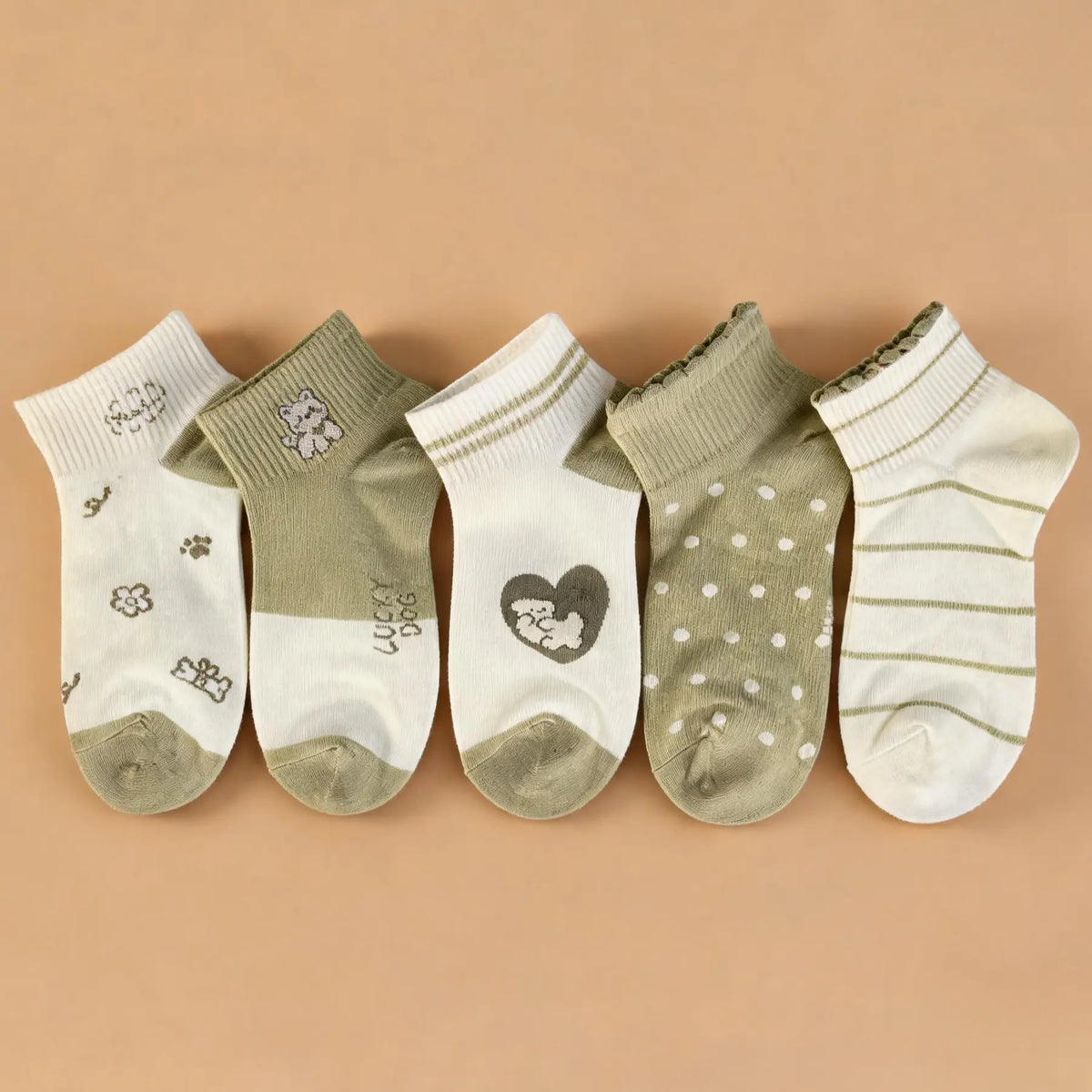 Pick Your Style-Women's Multicolor Ankle Socks(5 Pairs)-Comfortable Daily Wear-14 Designs Available