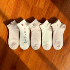 Xuancozy Women's Pastel Ankle Socks(5 Pairs)-Comfortable Daily Wear