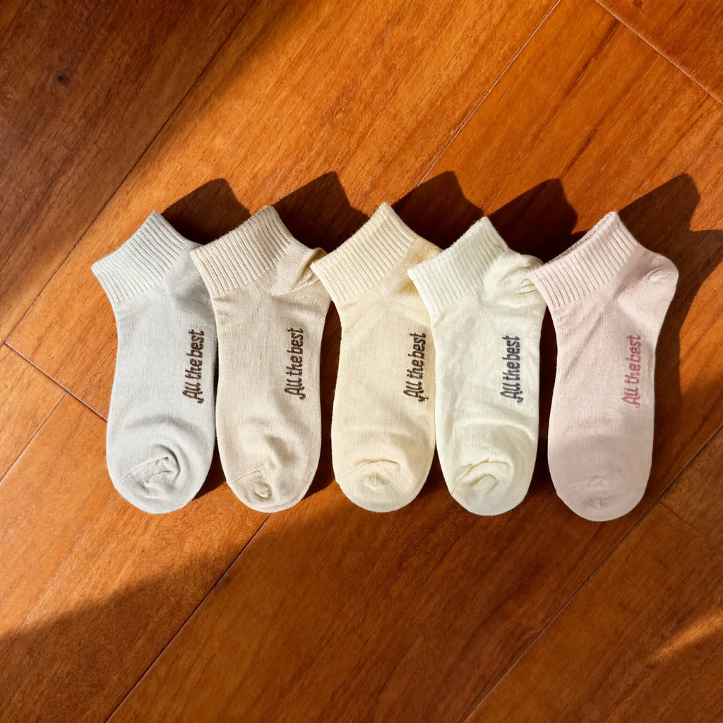 Xuancozy Women's Minimalist Ankle Socks(5 Pairs)-Comfortable Daily Wear